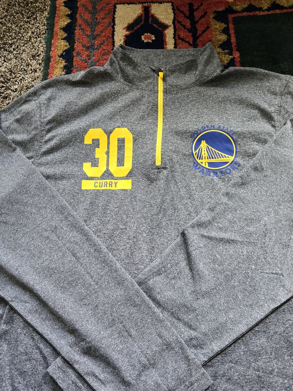 NBA Golden State Warriors Men’s Pullover Medium 1/4 Zip Stephen Curry #30